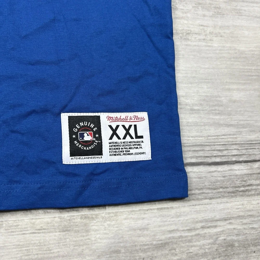 Mitchell & Ness Royal Blue Chicago Cubs MLB  Premium T-Shirt‎ Men's 2XL NEW